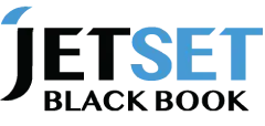 jetset black book logo black